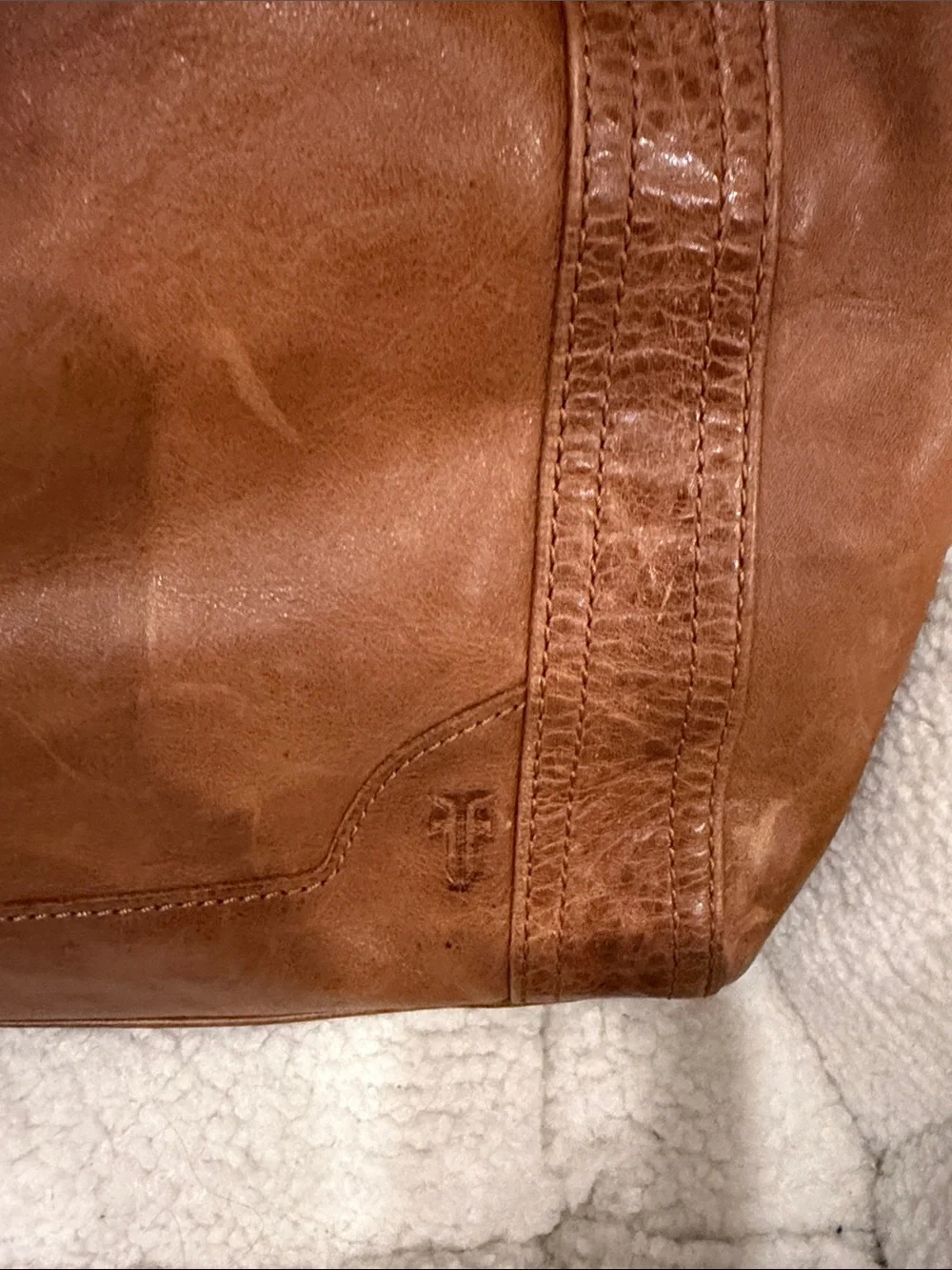 Frye Cognac Brown Leather Hobo Tote